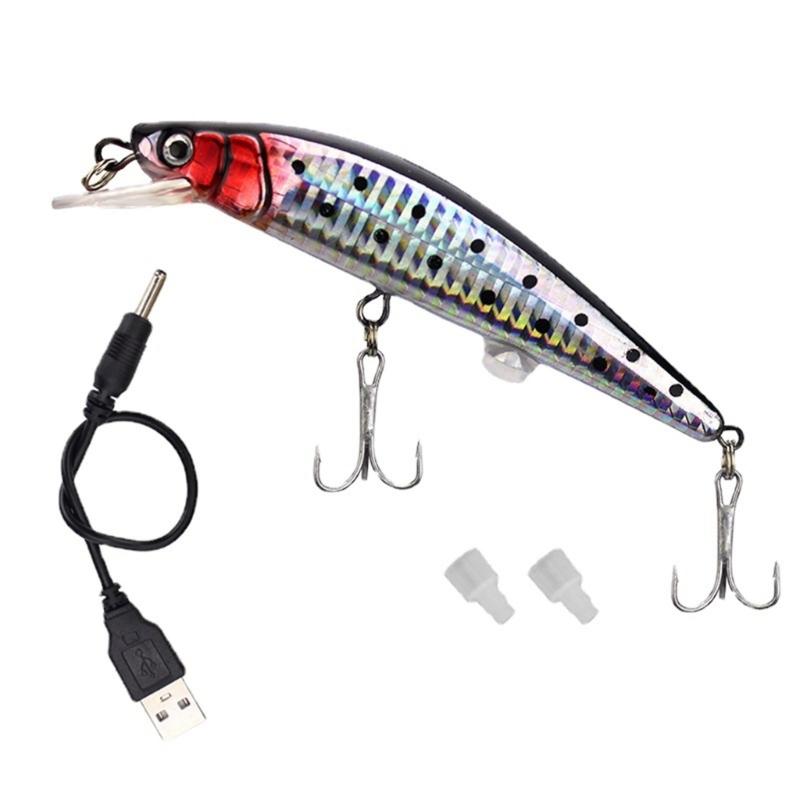 

Rechargeable Fishing Lures Electric Fishing Baits Twitching Lures Electric Wobbler LED Light Fishing Lures Crankbaits 1