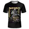 Iron Maiden Piece of Mind Vintage Tee: Eddie with Chains, 1983 Brain Damage, Black Music Fan Shirt