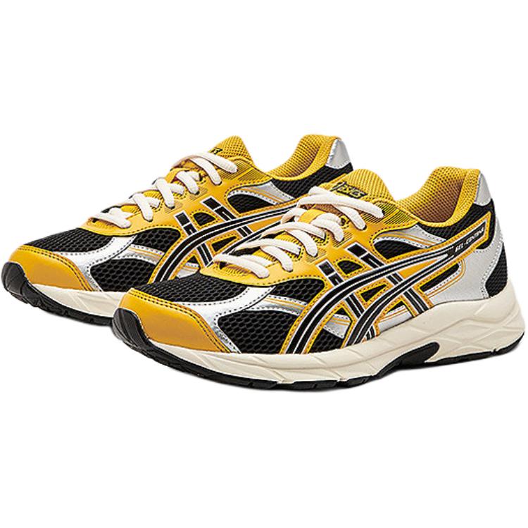 Asics Gel-Contana GS Synthetic Leather Fabric Comfortable Durable Low-Top Kids Running Shoes Unisex Running Shoes Yellow Black 1014A371-003