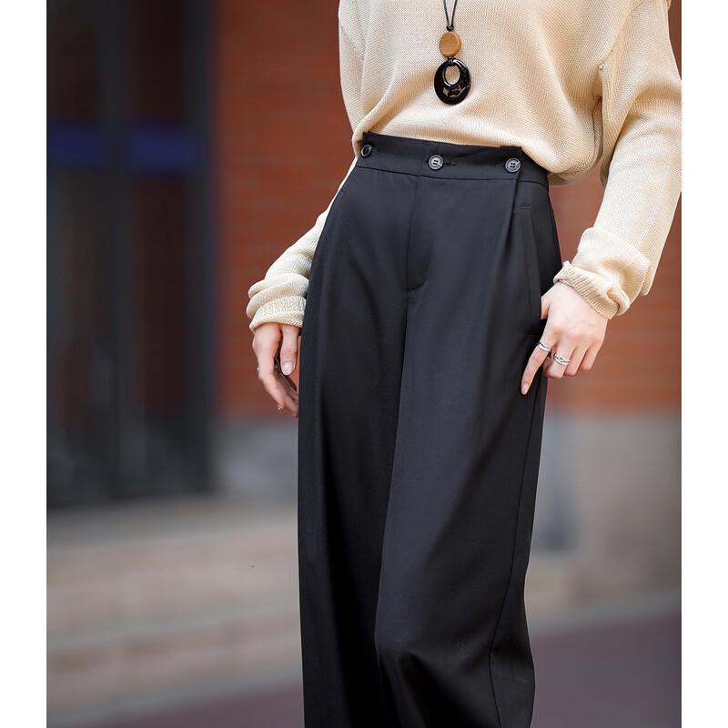 

Demana Women s Fall Slimming Straight-Leg Pants with Pleated Button Waist L