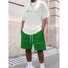 Summer New Basic Casual Men's Printed T-shirt Set Fashion Street Style T-shirt Loose Fit Two Piece Set Breathable Sports Set