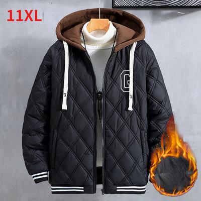 Men's Winter Loose Warm Plus Size 11XL Jackets Padded Parka Thickened Cotton Jackets Men Hooded Coat