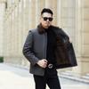 Autumn and winter new men's genuine leather jacket with fur integrated removable liner, velvet and thickened fur collar daddy outfit