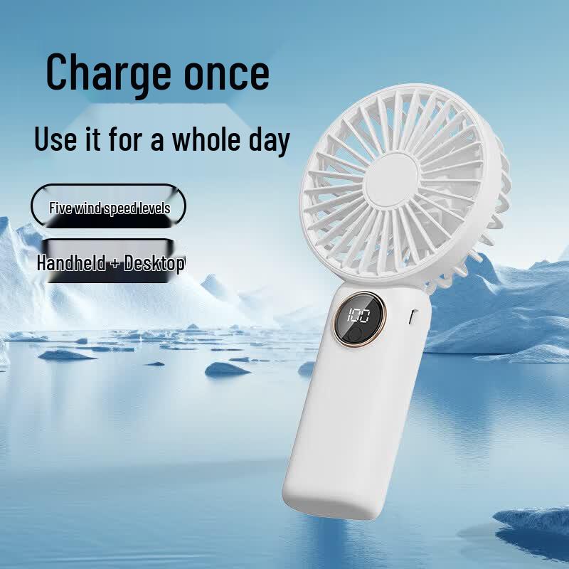 AIYOUTH Portable USB Rechargeable Desk & Handheld Mini Fan CN plug (adapter included)