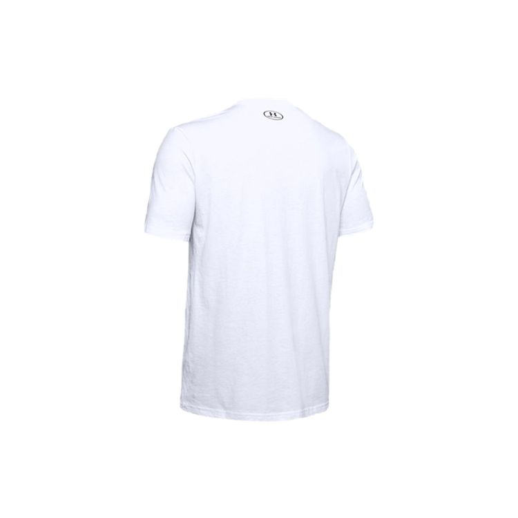 Under Armour Wordmark Straight Hem Short Sleeve T-Shirt Men Tops White 1344227-100
