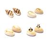 10pcs Natural Conch Shell Buttons With Unique Patterns Perfect For Fashion Designers And Craft Project Clothing Supply