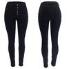 Women's Jeans Plus Size High Waist Multi Button Long Slimming Hip Lifting Pants