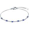Silver 925 Bracelet with Branded Sapphire-colored Cubic Zirconia a Birthday Gift 925 Silver