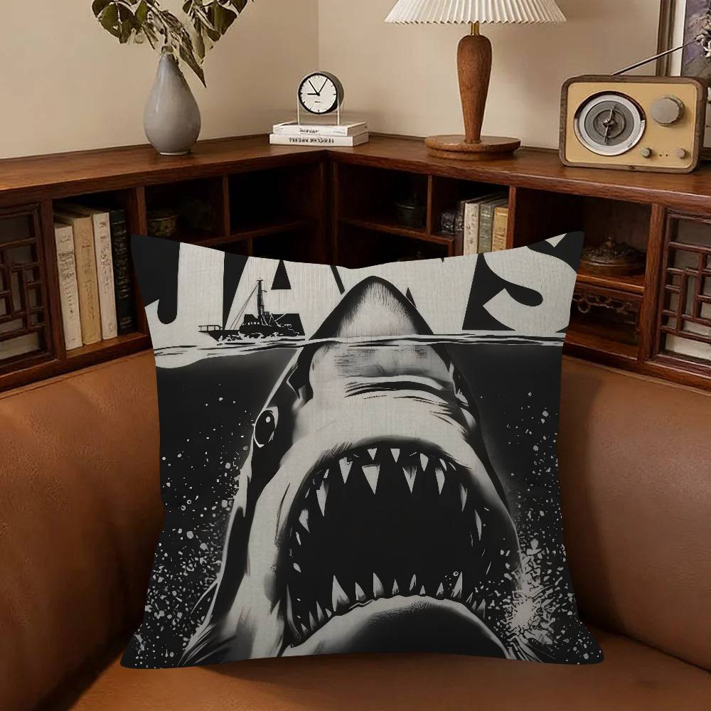 Pillow Cushion Cover Pillowcase Living Room Sofa Home Decor Customized Movie Jjaws LOGO