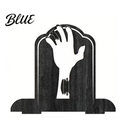 Eco-friendly Napkin Holder Halloween Holder Wood Tombstone Hand Decorative Paper Towel Stand for Kitchen Dining Table Party Decor Durable Wooden