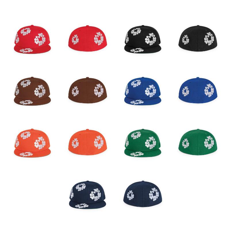 European and American Unisex INS Embroidered Kapok Flower Pattern Duckbill Hat Trendy Versatile Hat