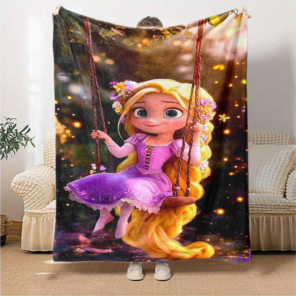 1pc Rapunzel Name Blanket Lightweight Flannel Throw for Sofa Bed Travel Camping Livingroom Office Couch Chair