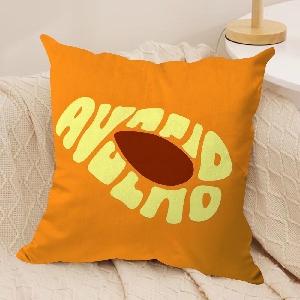 Creative Fruit Print Cushion Cover Soft Plush Fabric Double-Sided Printed Sofa Cushion Cover for All Seasons Home Decor Gift