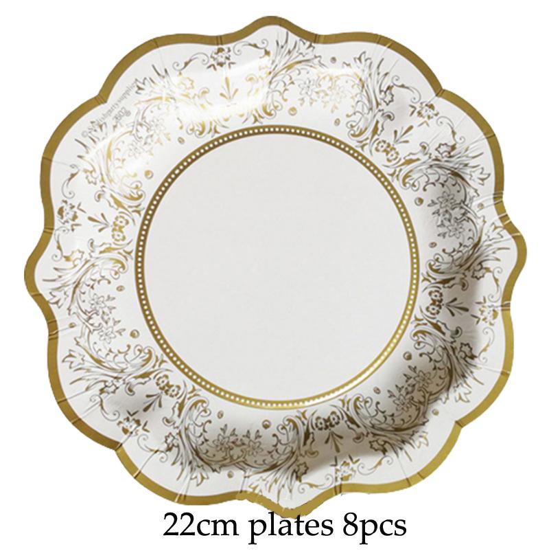 Chinese Style Blue and White Porcelain Paper Plates Cups Party Baby Shower Wedding Birthday Children Disposable Tableware Dish
