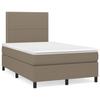Vidaxl Letto Continentale Con Materasso, Taupe, 120X190 Cm, Tessuto