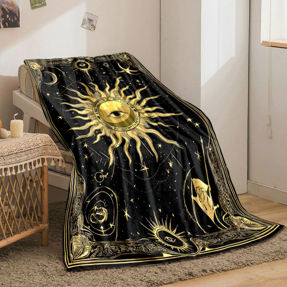 Mystical Sun and Eye Design Blanket for All Seasons Blanket Lunch Break Throw Gift