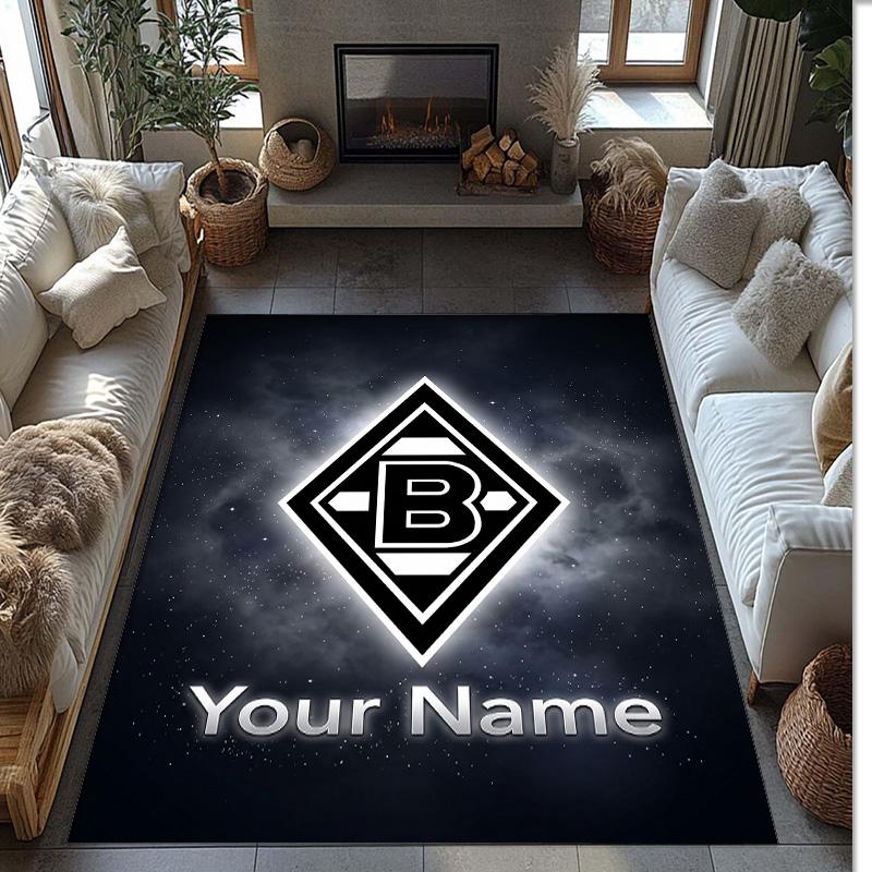 Tappeto in Cristallo Velluto Stampato Borussia Mönchengladbach Tappeto Antiscivolo in Cristallo Velluto Per Divano Camera da Letto Decorazione Interna per la Casa