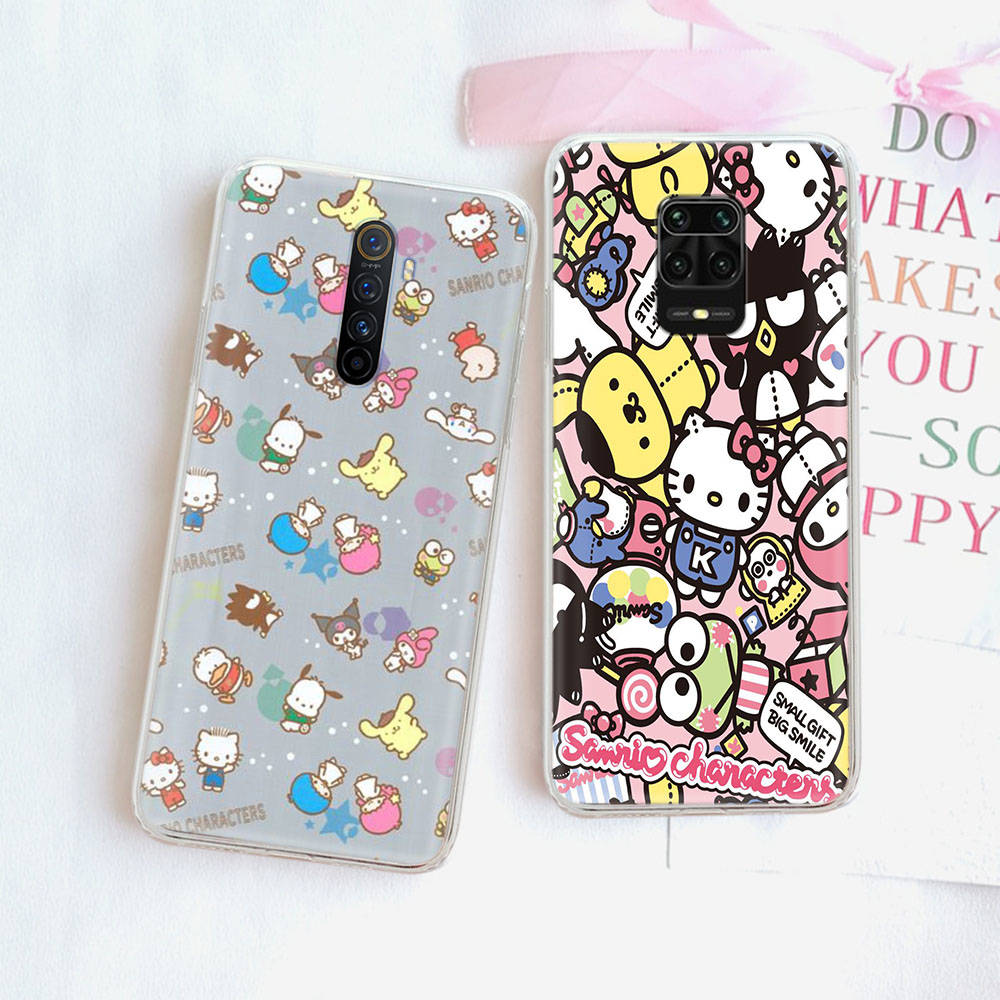JZ6 Sanrio Cartoon Transparent Case for Samsung A04 A14 A23 M33 M53 Realme 10 9 C35 C55 VIVO Y02 X80 Infinix Hot 30 Note 11 Tecno Spark 8P Pro