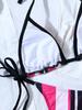 Gestreifter Print Krawatten-Dreieck Sexy geteilter Bikini Badeanzug für Damen