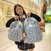 Schoolbag High-value schoolbag Female college student retro large-capacity leopard print backpack Lightweight and versatile Junior high 