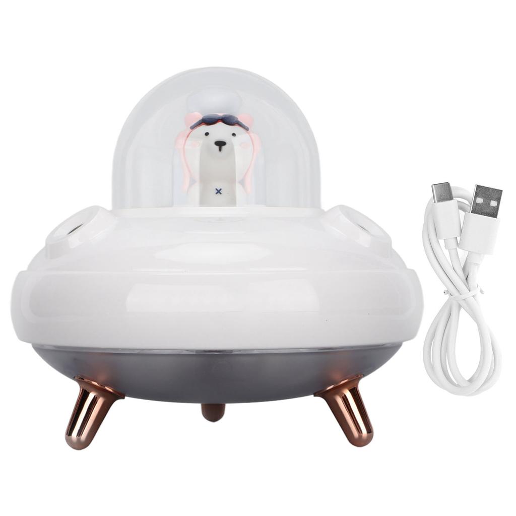 UFO Niedlicher Mini-Luftbefeuchter 500ml Doppeldüsen Kleiner Kaltnebel-Luftbefeuchter für Büro Reise Schlafzimmer Babyzimmer Auto