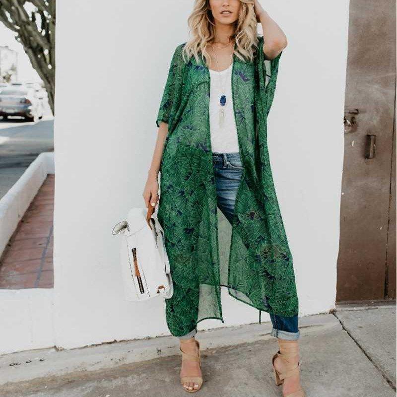 Bohemian Seaside Beach Casual Holiday Dress Blouse Digital P