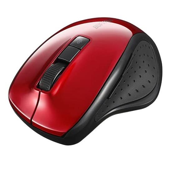 Buffalo BSMBB300RD 5-Button Bluetooth 5.0 BlueLED Mouse, Red