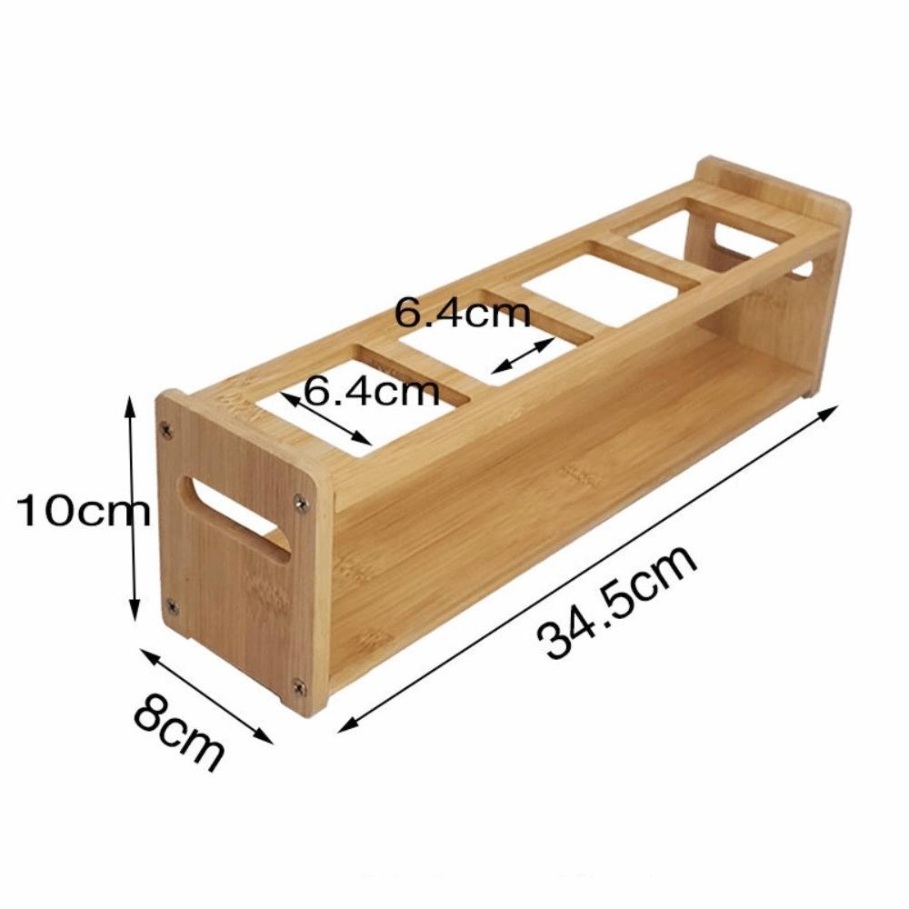 Round Square Kitchen Storage Shelf Bamboo Oil Bottle Rack Seasoning Can Storage Rack  Resturant