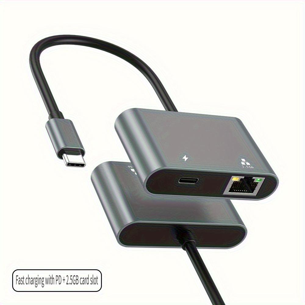 2500Mbps Network Card Type C To Ethernet Adapter 2.5G Gigabit LAN Adapter Support PD 100W Charging for Notebook Tablets Mac Book