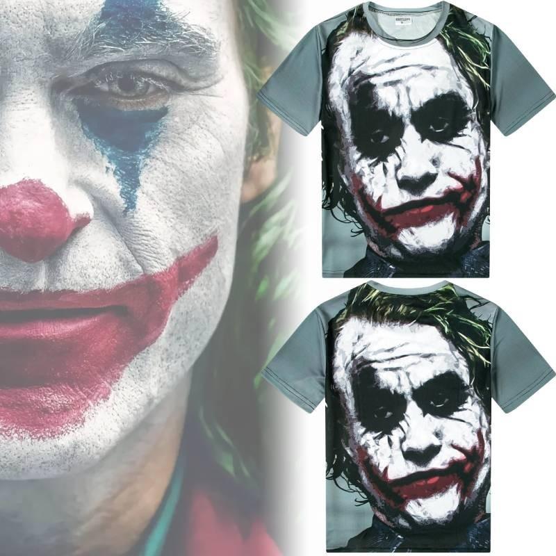 Trendy Joker 3d Print T-shirt Short Sleeve Loose Fit Round Neck Tee Polyester