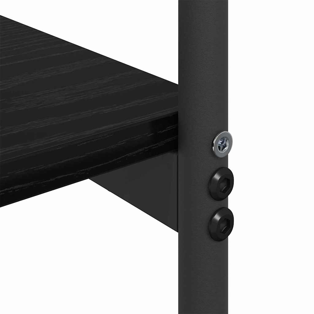 Console Table with Shelf Black Oak Effect 101 X 35 X 80.5 Cm