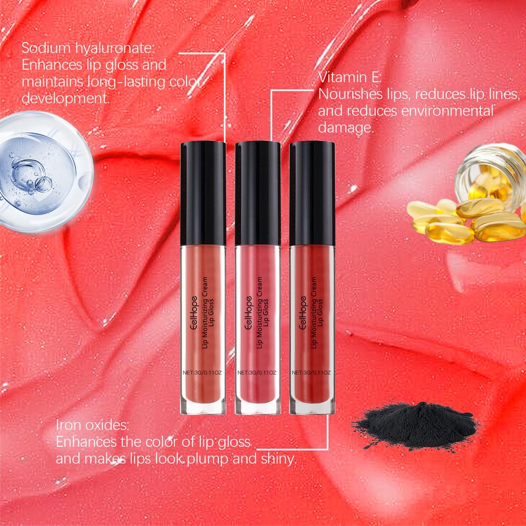 Eelhope Moisturizing Lip Gloss Hydrating Shimmering Colorful Lip Tint Glossy Finish