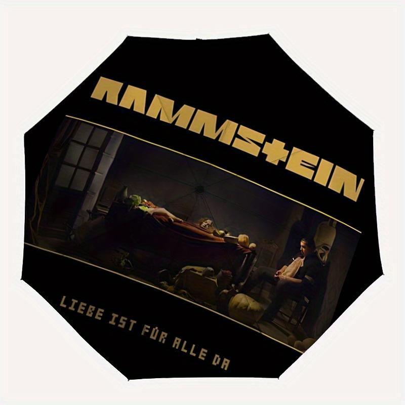 

1pc Rammstein Merchandise Design Automatic Open/Close Umbrella - Compact Travel Umbrella, Perfect Gift for Friends -Intricate Design Umbrella yy2508