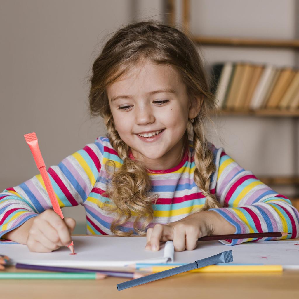 10Pcs Paper Ballpoint Pens Smooth Writing Quick Drying Recyclable Biodegradable Paper Barrel Pen for Students Teacher