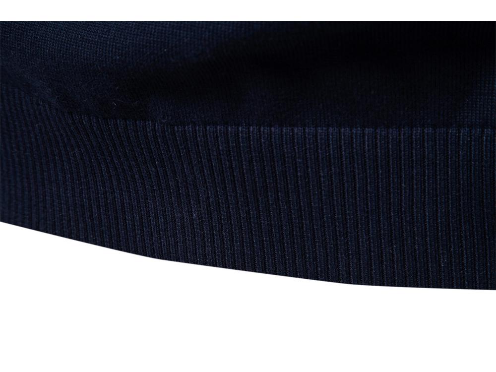 2024 Men's Pure Cotton Stand Collar Zipper Sweater - Half-Slim Solid Color Knitwear