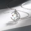 Dream Sterling Silver Star Moon Necklace Moonstone Niche Ladies Necklace Collarbone Chain