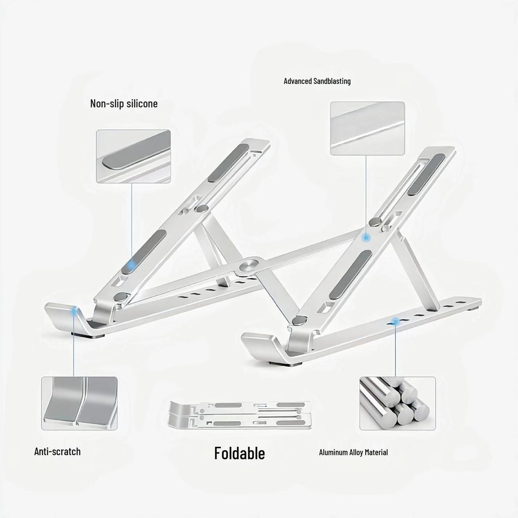 N3 Aluminum Alloy Laptop & Tablet Riser Stand with Heat Dissipation