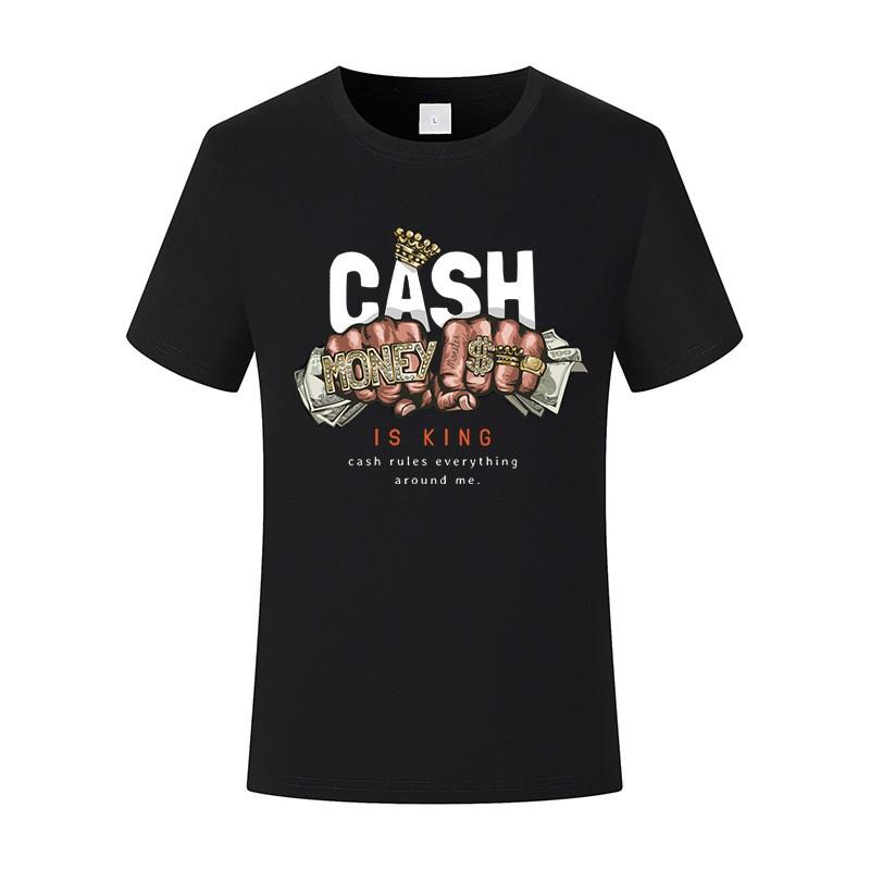 

Men s Printed Cotton Short-sleeved T-shirt Summer Comfortable and Breathable Round-neck Tee Tops S