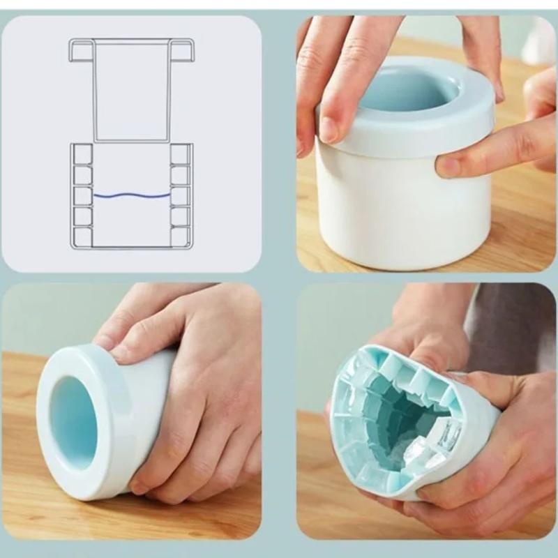 1Pc Silicone Ice Cube Mold Round Ice Bucket Summer Homemade DIY Refrigerator Freeze Ice Maker Creative Ice Cube Mold Barware Tools