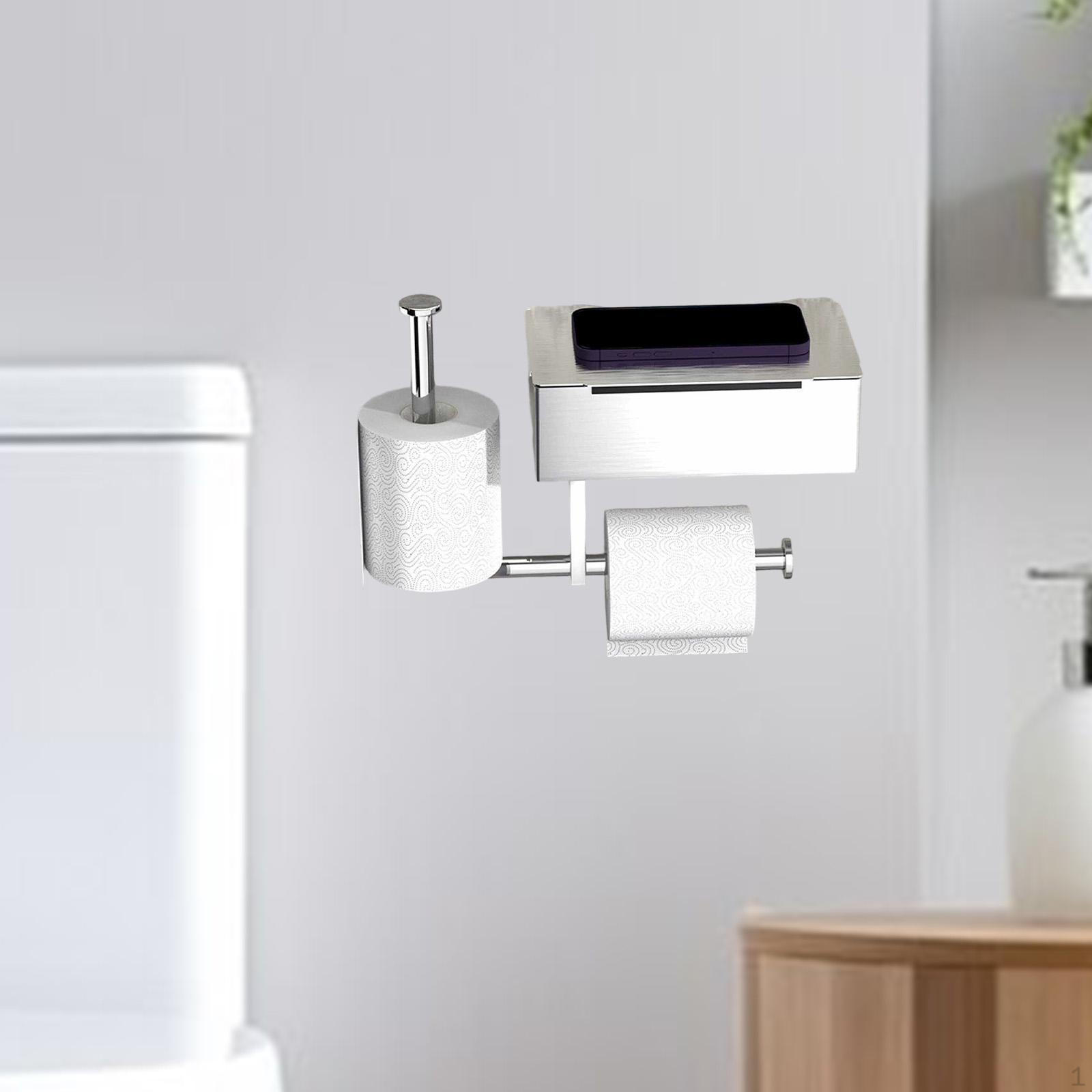 

Двойной держатель для рулонов бумаги, вешалка для хранения салфеток, стойка для ванной комнаты серебряный