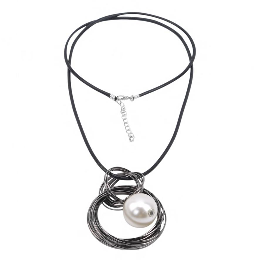 

Женская мода Элегантный круглый шарик из бисера с двойным кольцом и темпераментом Свитер-цепочка None белый