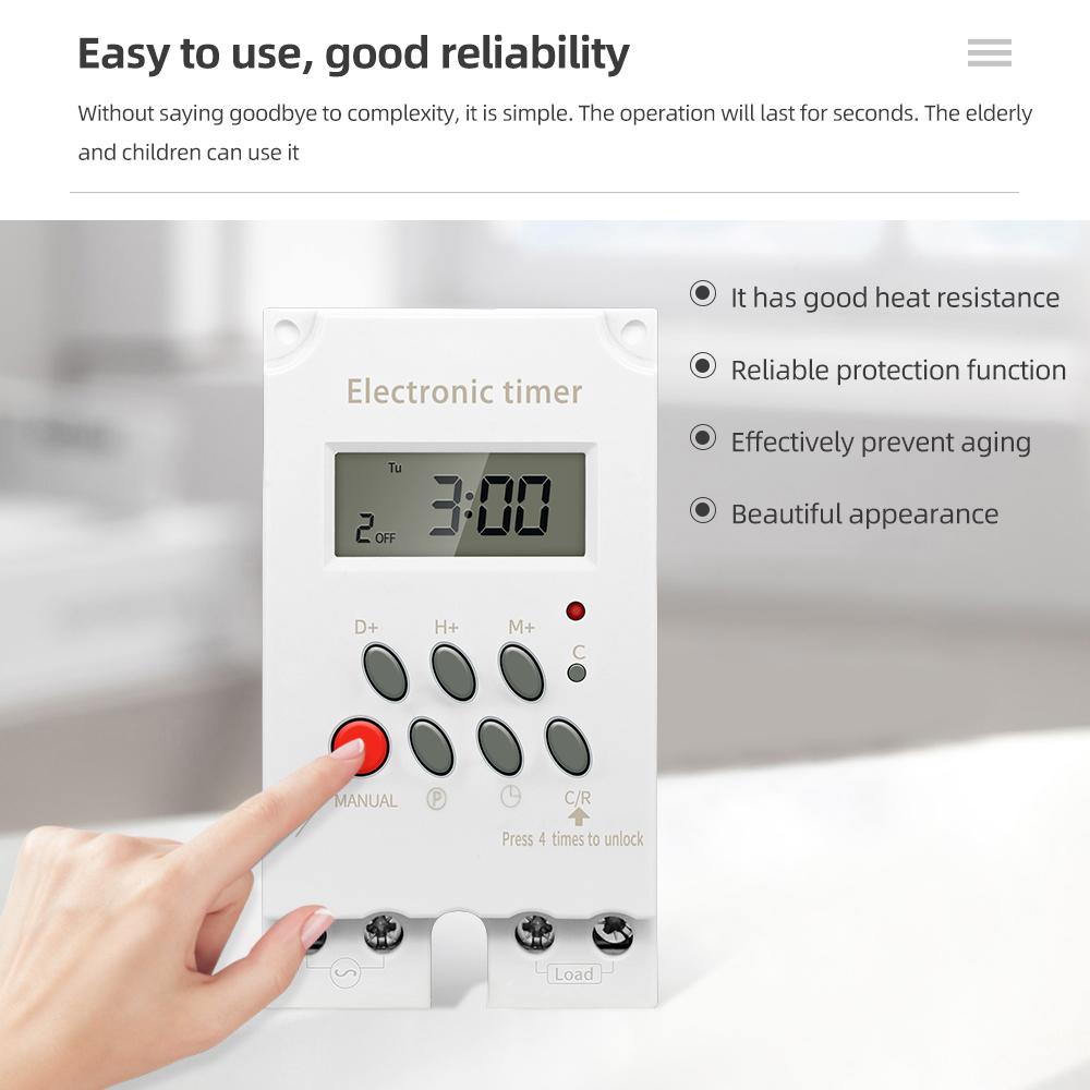 220V Digital Timer Switch Time Relay Programmable Timer Controller Plug Smart Socket For Universal Electric Appliance KG316T-II3