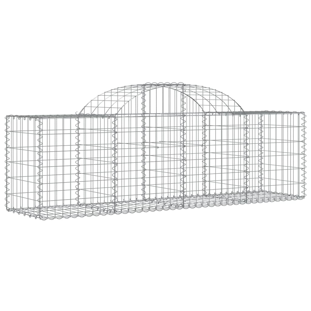 Vidaxl Gabion Baskets, 25 Pcs, 200X50X60/80 Cm, Galvanized Iron
