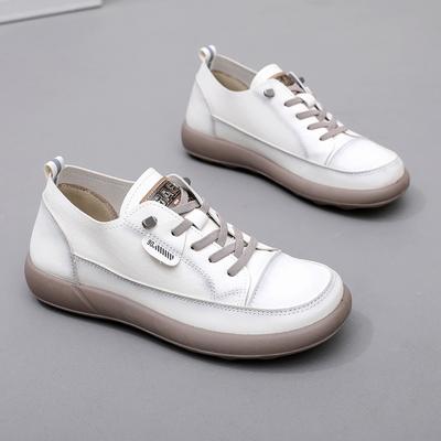 Spring and Autumn New Shoes Women's Breathable Soft-soled Wear-resistant Single Shoes Casual Fashion Retro Round Head Lace-up Women's Shoes