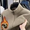 Men's Autumn Casual Fleece Jacket with Stand Collar - Ideal for Middle-aged and Elderly