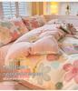 2025 Winter Milk Velvet Bedding Set: Fresh Coral Fleece & Flannel Duvet, Bed Sheet, Pillowcase