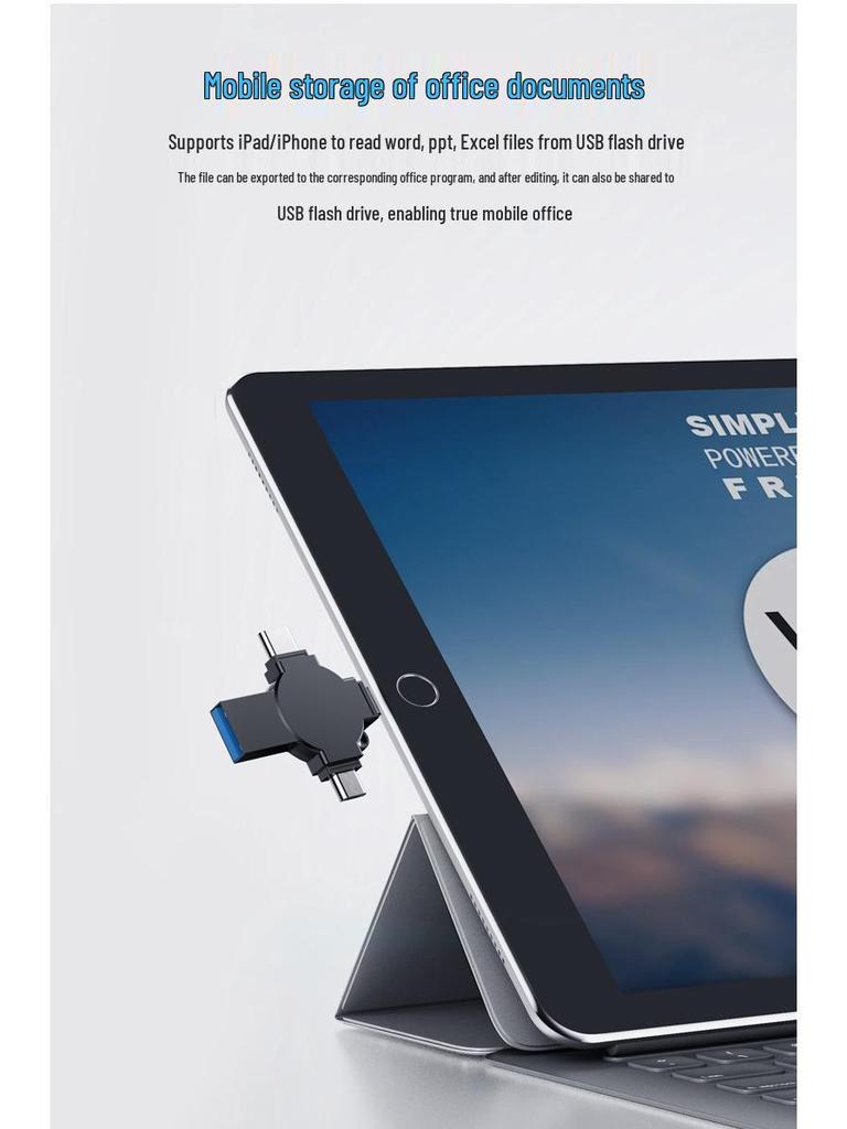 High-Speed 4-in-1 USB Flash Drive for Android & Type-C Phones: 32G/64G