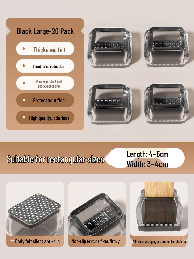 Anti-Slip Silicone Table & Chair Leg Pads - Wear-Resistant Protection for Dining Furniture