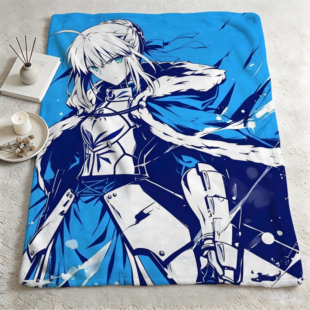 Game FFate Grand Orderr Throw Warm Soft Flannel Blanket Multiuse for Sofa Bed Camping Travel Nap