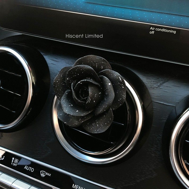 High-End Romantic Starry Sky Rose Flower Butterfly Car Air Freshener Vent Decoration Car Fragrance Perfume Diffuser Stone Premium Black-Starry Sky Rose